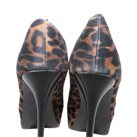 Steve Madden Peep Toe Leopard Print Pumps with Stiletto Heel, Size 7.5 - Picture 6 of 11